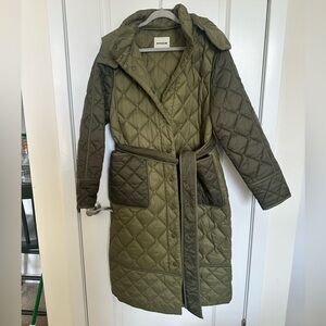 Boden Quilted green light jacket with hood